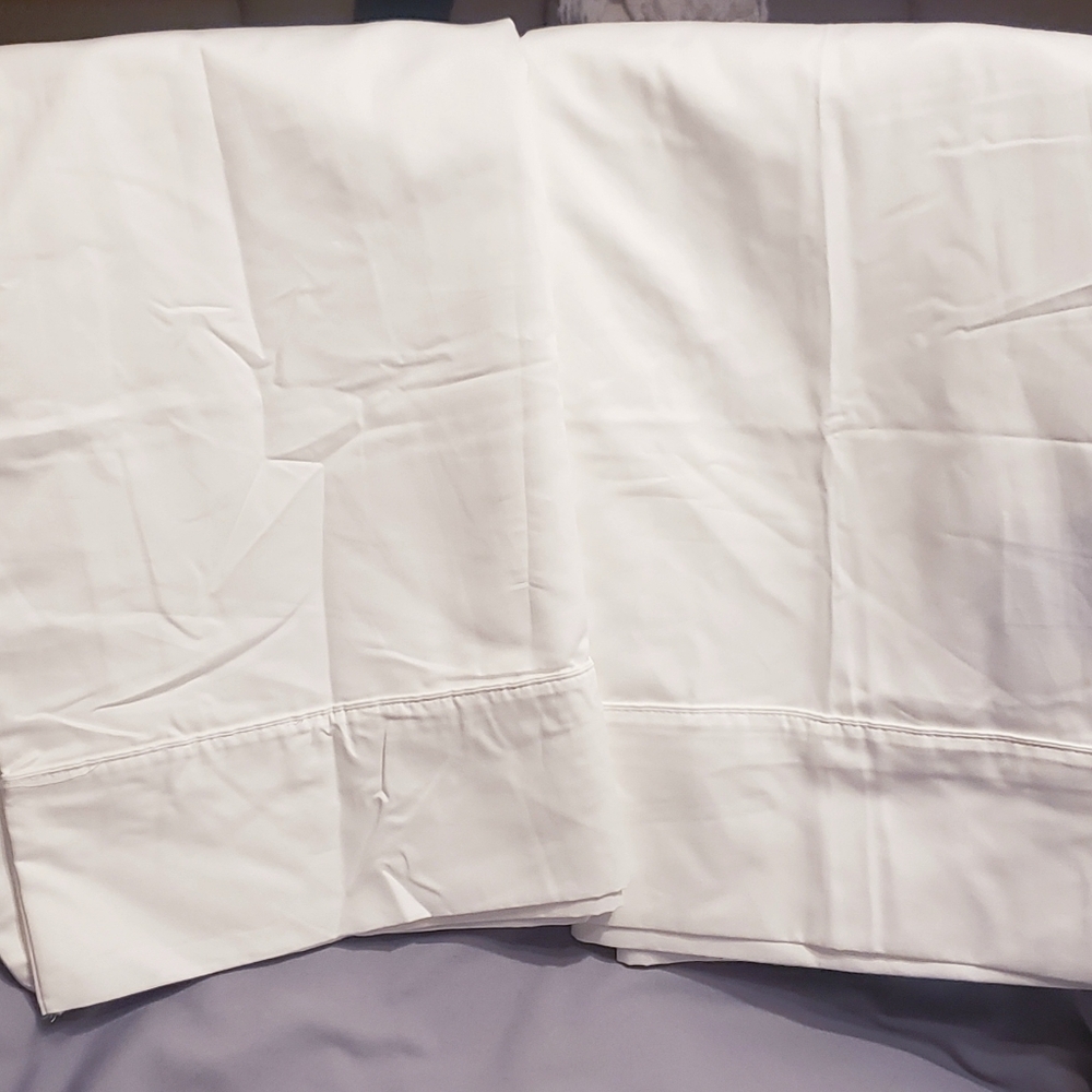 Kirkland Signature Pima Cotton King Two Pillowcases 680 TC White New